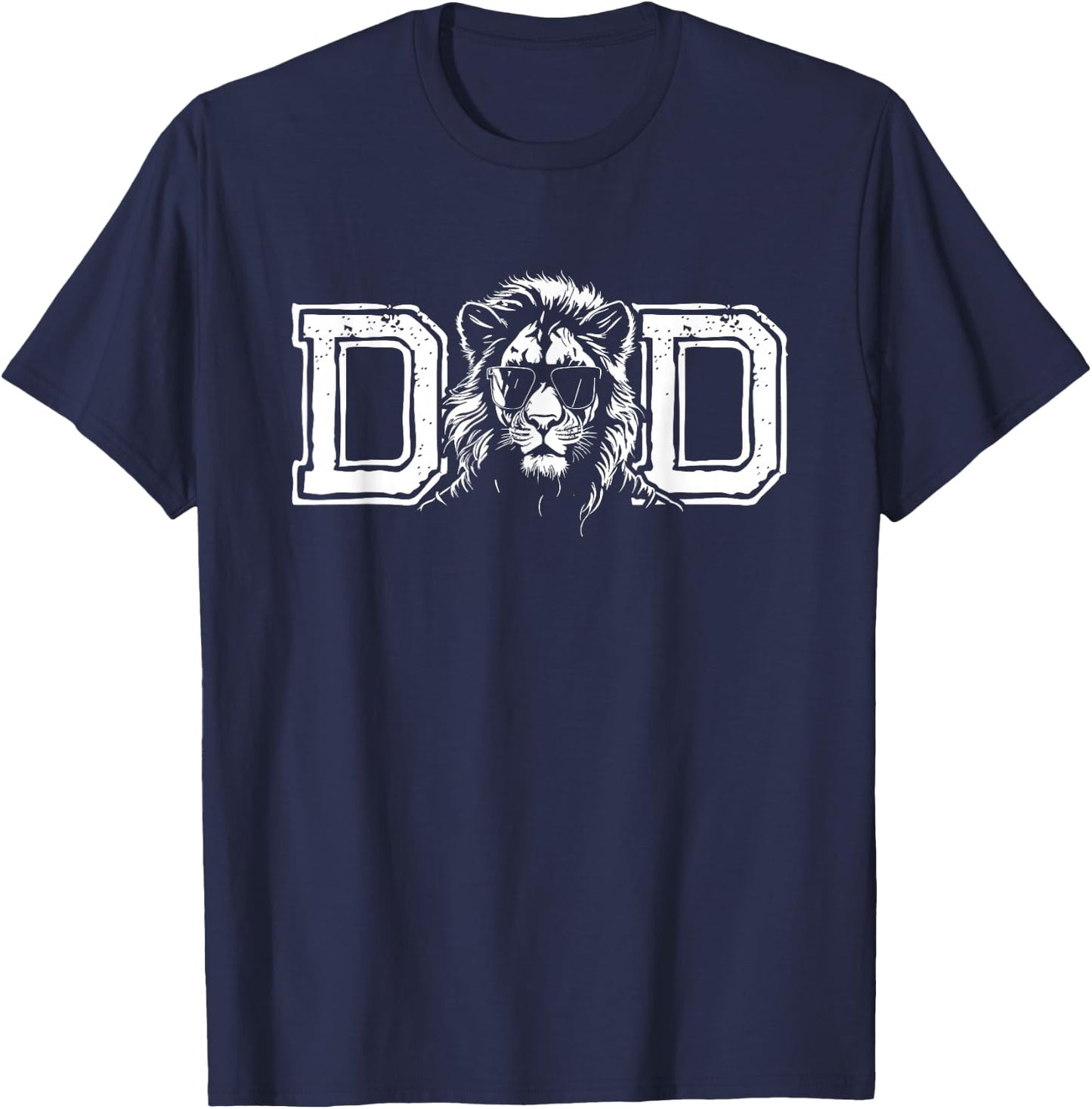 Dad Awesome Lion King Sunglasses - Father's Day Birthday T-Shirt - T-Shirt | Navy