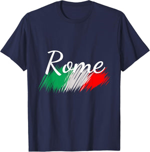Rome Italy Flag Roma Italia Souvenir Matching Italian T-Shirt - T-Shirt | Navy