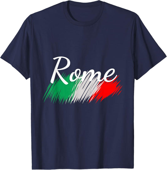 Rome Italy Flag Roma Italia Souvenir Matching Italian T-Shirt - T-Shirt | Navy