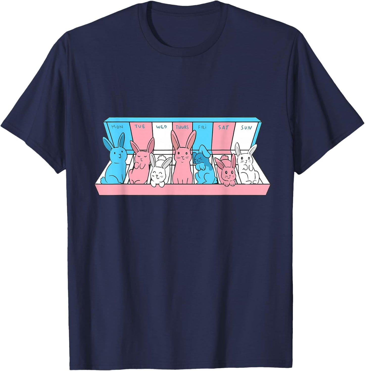 Transgender Weekly Bunny Transsexual LGBTQ Trans Pride T-Shirt - T-Shirt | Navy