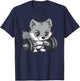 Cute Gray Wolf Weightlifting T-Shirt - T-Shirt | Navy