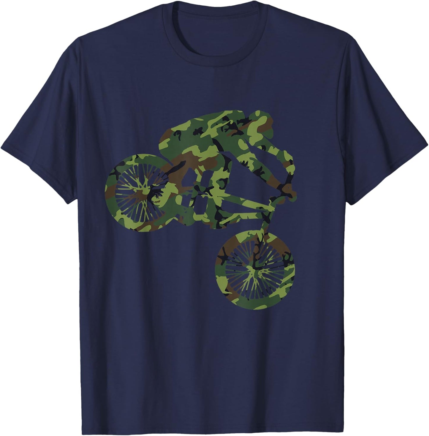 BMX Camouflage Camo Bike Bicycle BMXer Gift T-Shirt - T-Shirt | Navy
