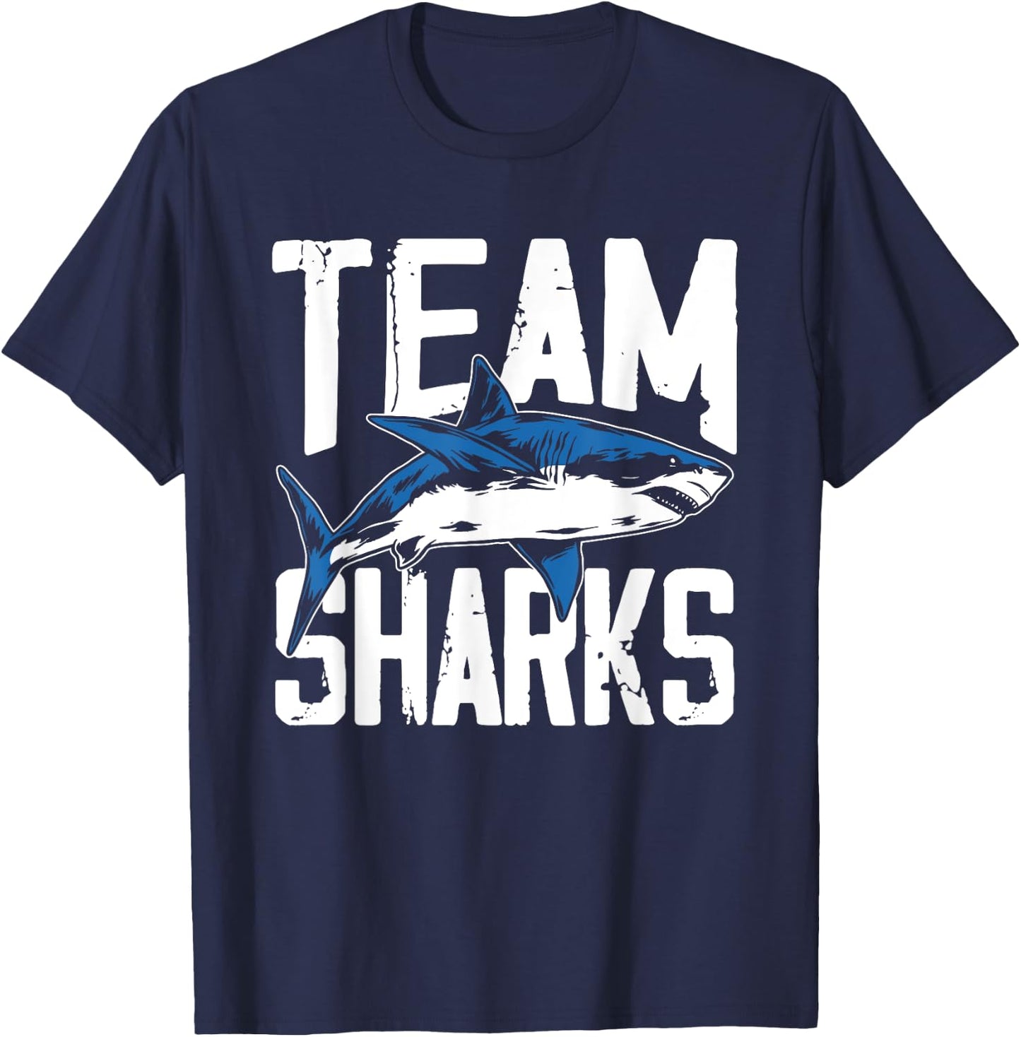 Team Sharks Teeth Animal Lover Shark T-Shirt - T-Shirt | Navy