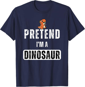 Pretend I'm a dinosaur Lazy Halloween Easy Costume T-Shirt - T-Shirt | Navy