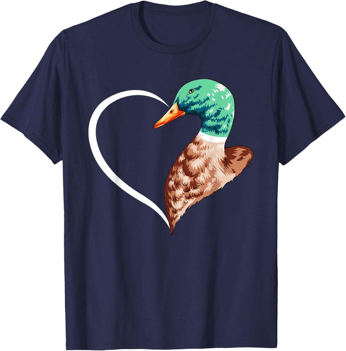 Duck Shirts Girls Kids Heart Cute Duck T-Shirt - T-Shirt | Navy