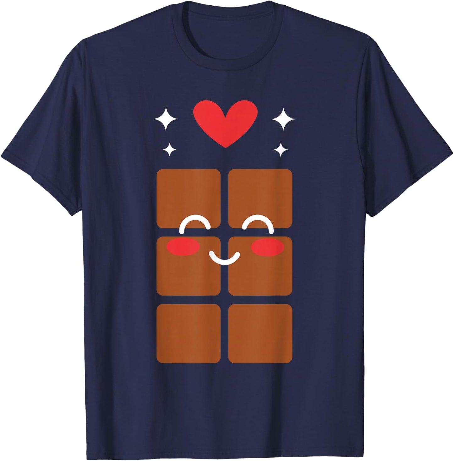 Humor Chocolate Cute Cake Simple Chocolate Tablet , Black, S T-Shirt - T-Shirt | Navy