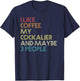 Cockalier Dog Owner Coffee Lovers Funny Quote Vintage Retro Men Women T-Shirt - T-Shirt | Navy
