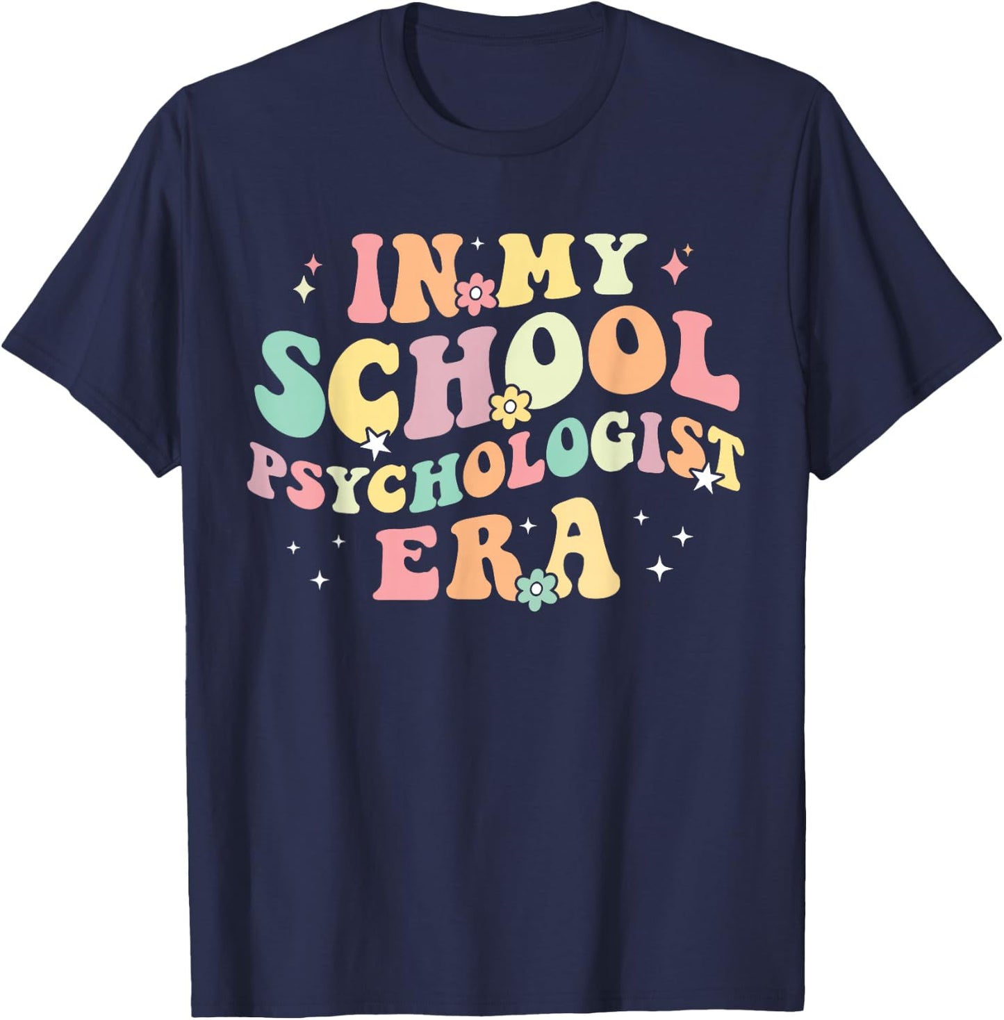 in My School Psychologist Era Retro Back to School Counselor T-Shirt - T-Shirt | Navy