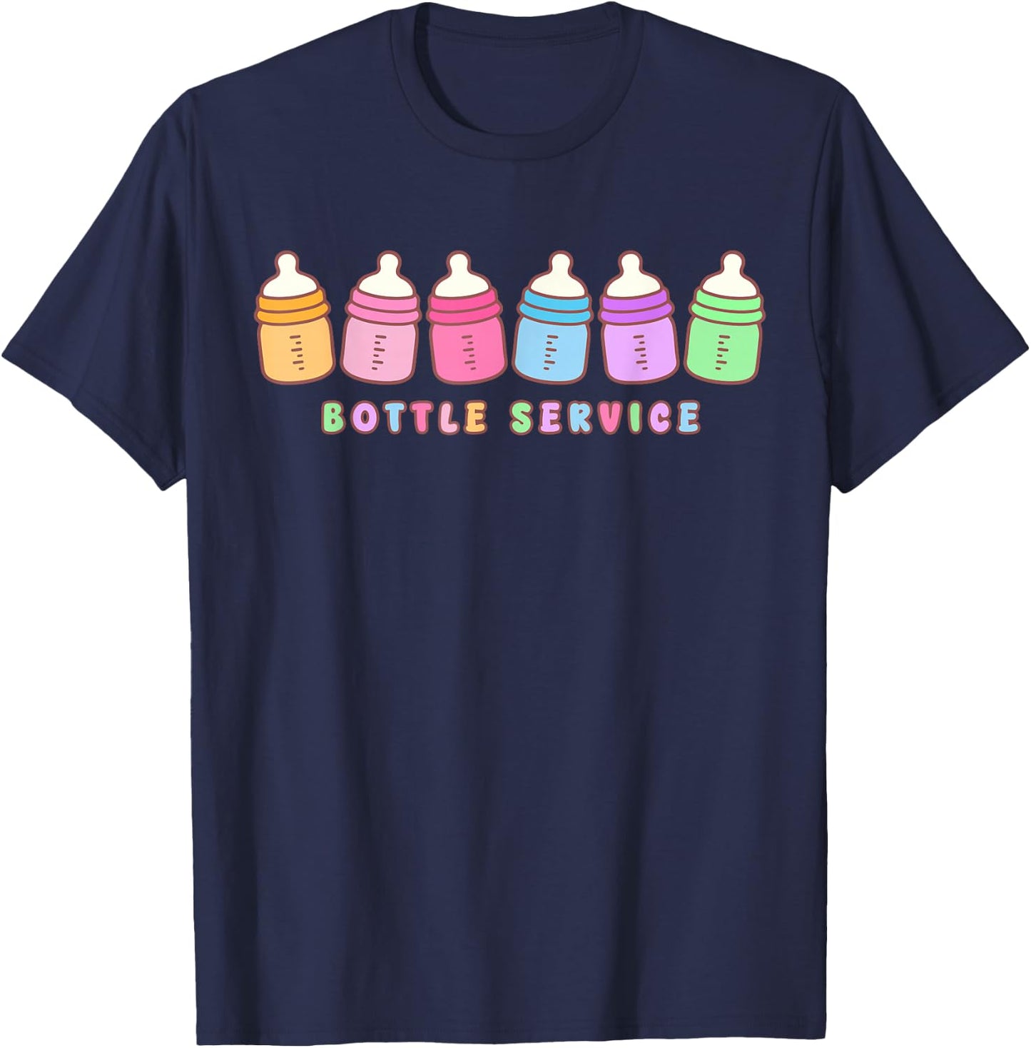 Bottle Service Funny Baby Barista NICU MBU L&D Nurse T-Shirt - T-Shirt | Navy