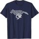 Retro Nature-Inspired Wildlife Tree Branch Running Wild Wolf T-Shirt - T-Shirt | Navy