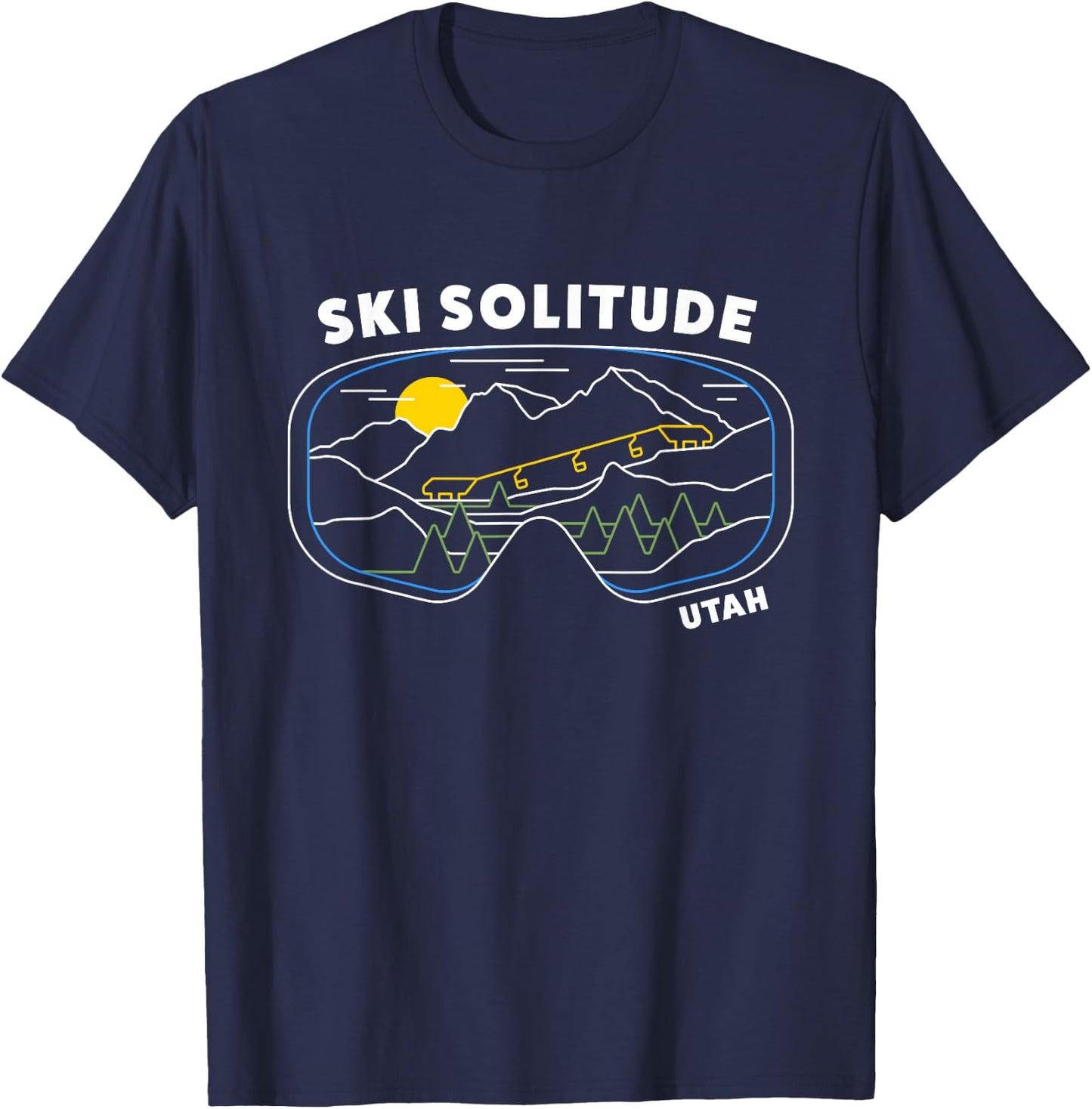 Retro Ski Solitude Utah Ski Resort - US Ski Resort Snowboard T-Shirt - T-Shirt | Navy