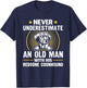 Never Underestimate An Old Man With His Redbone Coonhound T-Shirt - T-Shirt | Navy
