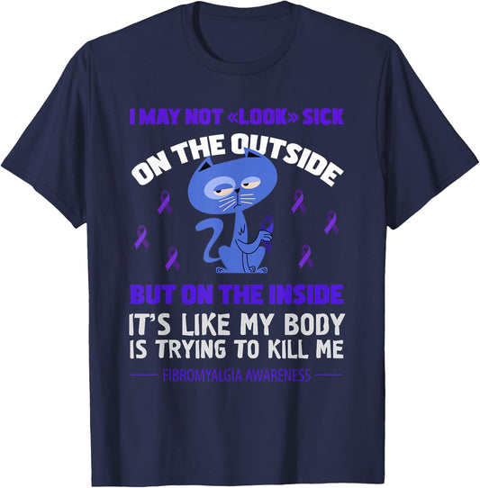Fibromyalgia Awareness T-Shirt - T-Shirt | Navy