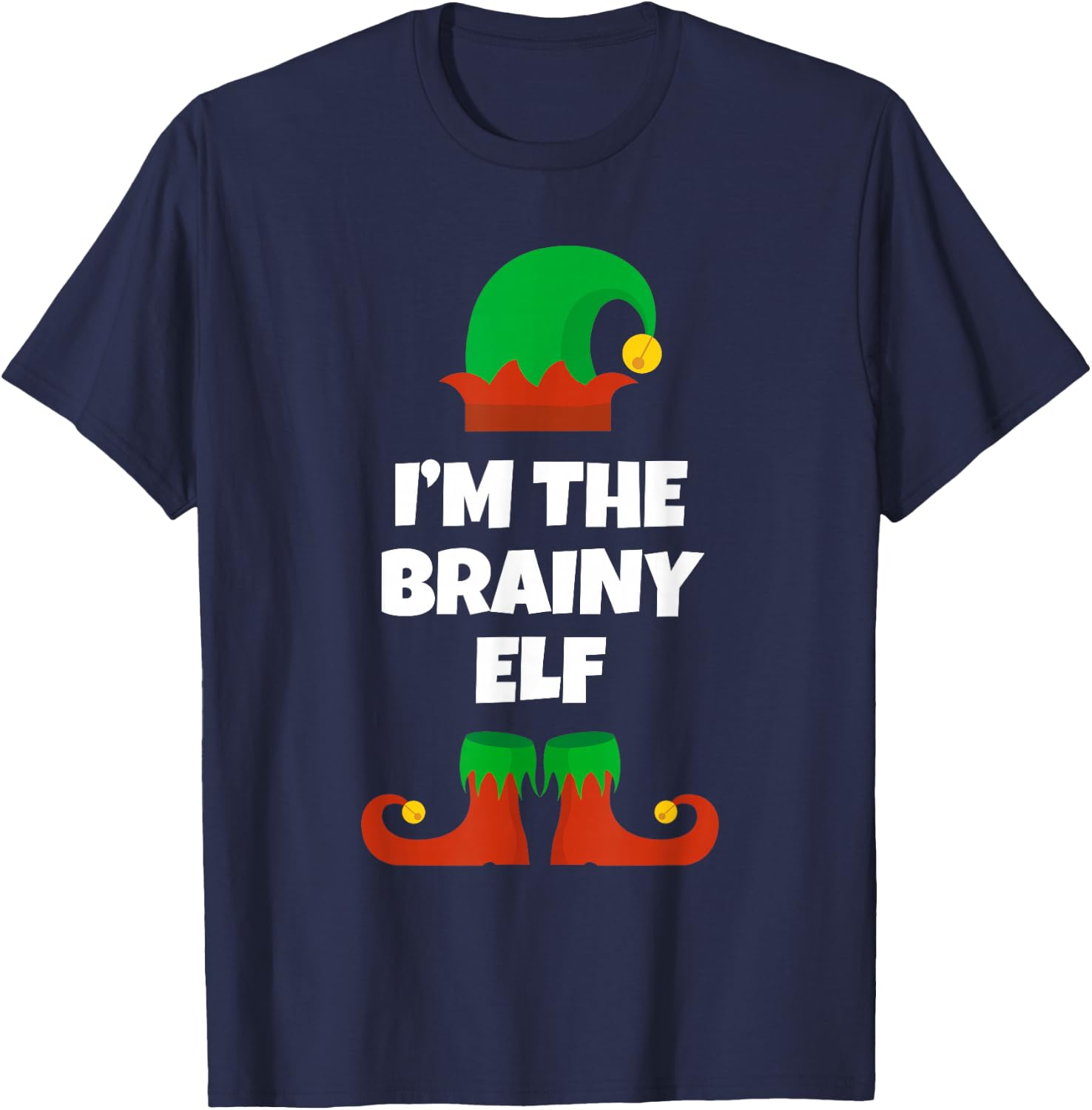 I'm The Brainy Elf Family Pajama Christmas Funny Brain T-Shirt - T-Shirt | Navy