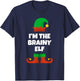 I'm The Brainy Elf Family Pajama Christmas Funny Brain T-Shirt - T-Shirt | Navy