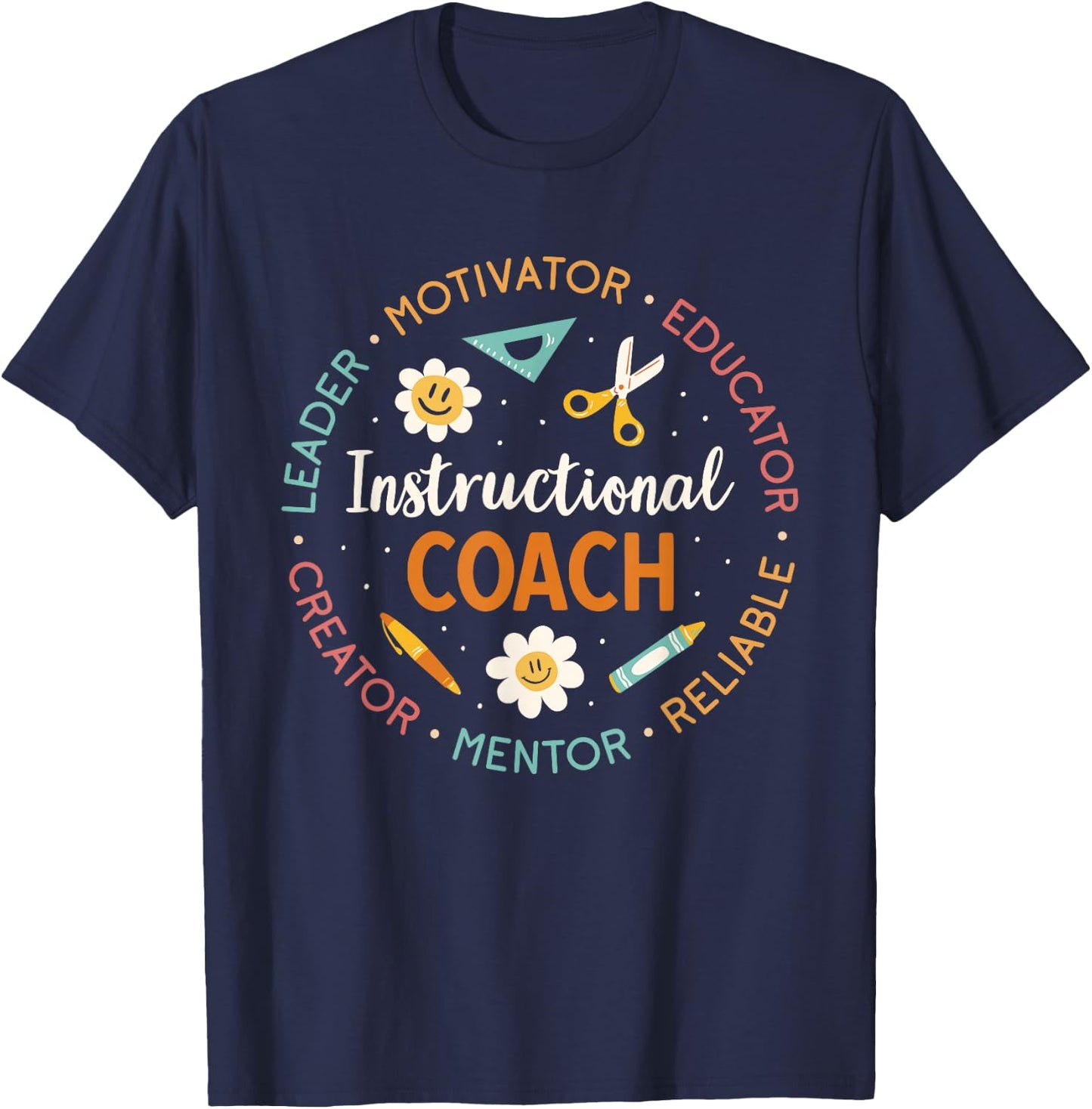 Instructional Coach Back To School Teacher T-Shirt - T-Shirt | Navy