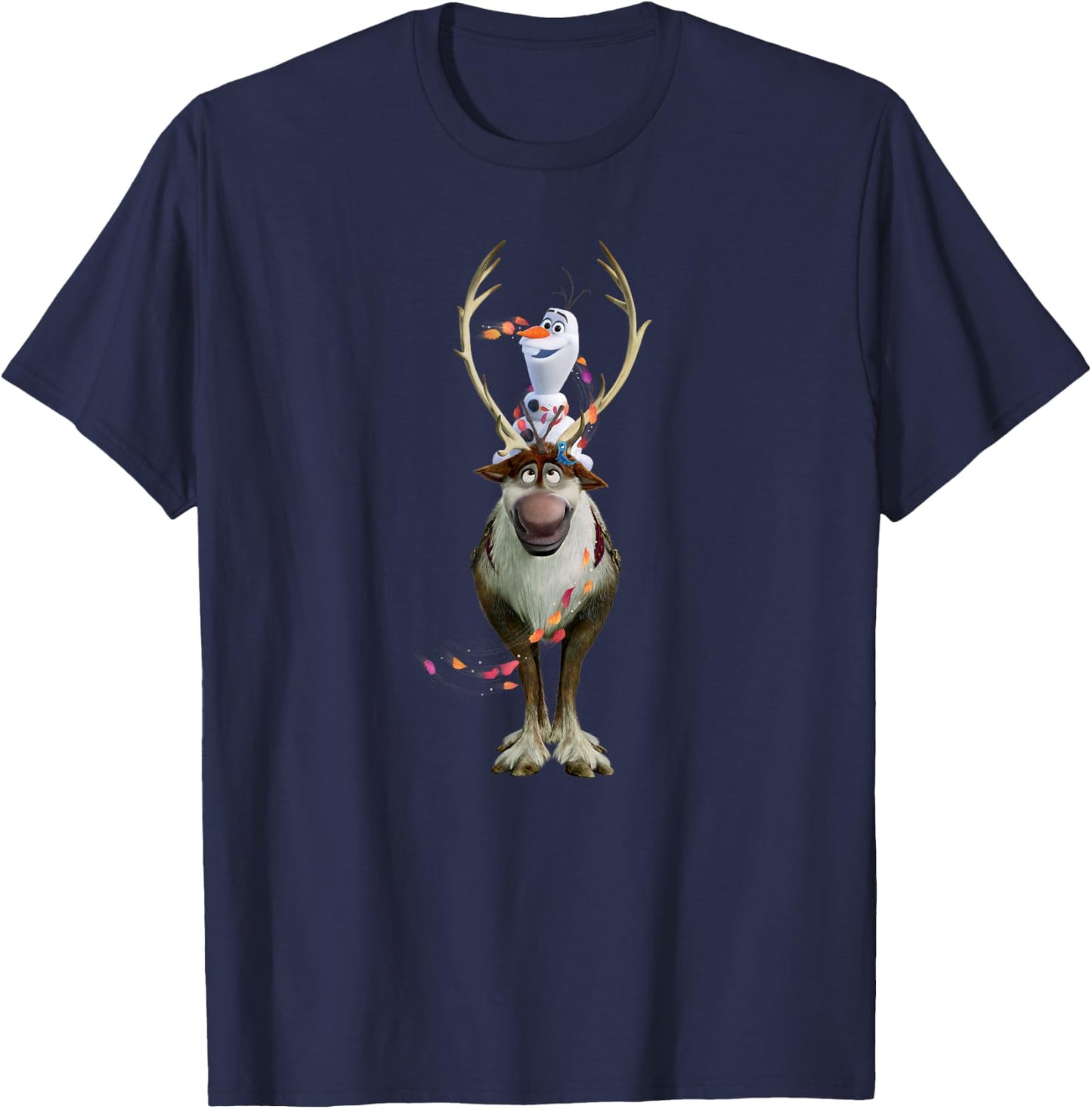Frozen Olaf & Sven Reindeer Snowman , black T-Shirt - T-Shirt | Navy