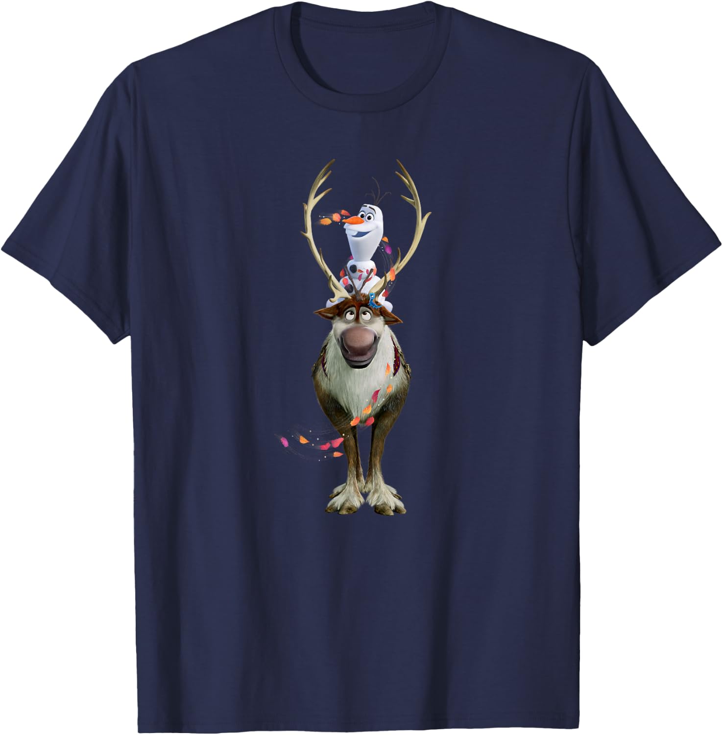 Frozen Olaf & Sven Reindeer Snowman , black T-Shirt - T-Shirt | Navy