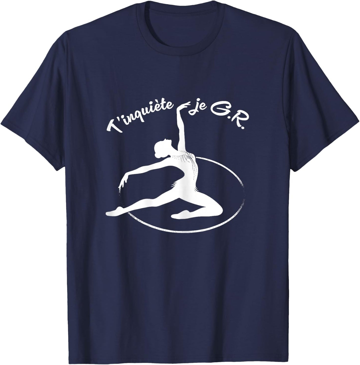 GRS Don't worry, I manage Humor Rhythmic Gymnastics Hoop , Black, Female X-Small T-Shirt - T-Shirt | Navy