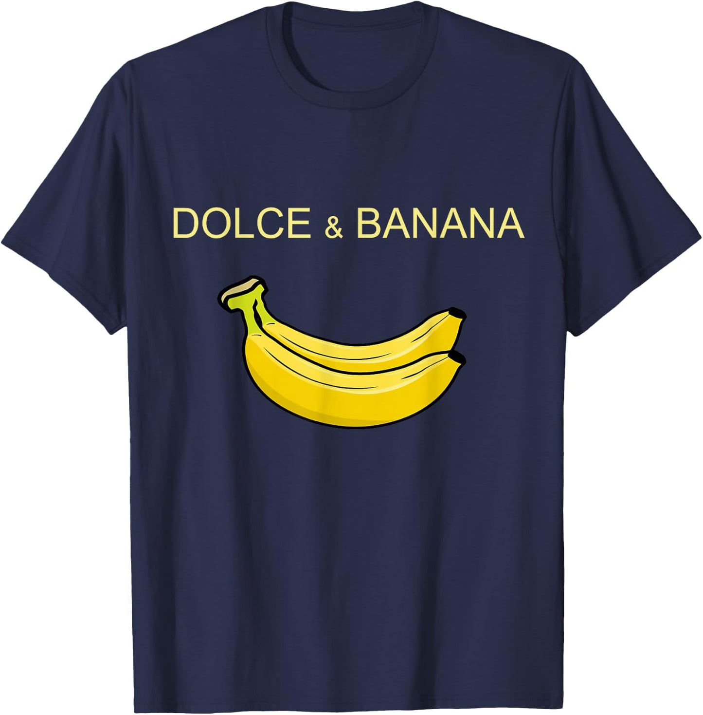 Dolce and Banana Funny Cute Graphic Design Banana T-Shirt - T-Shirt | Navy