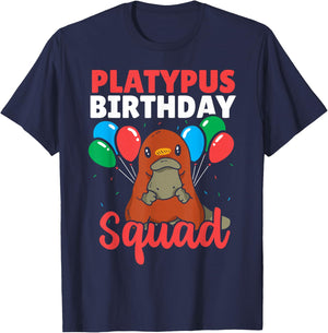 Platypus Birthday Squad - Kids Platypus Birthday T-Shirt - T-Shirt | Navy