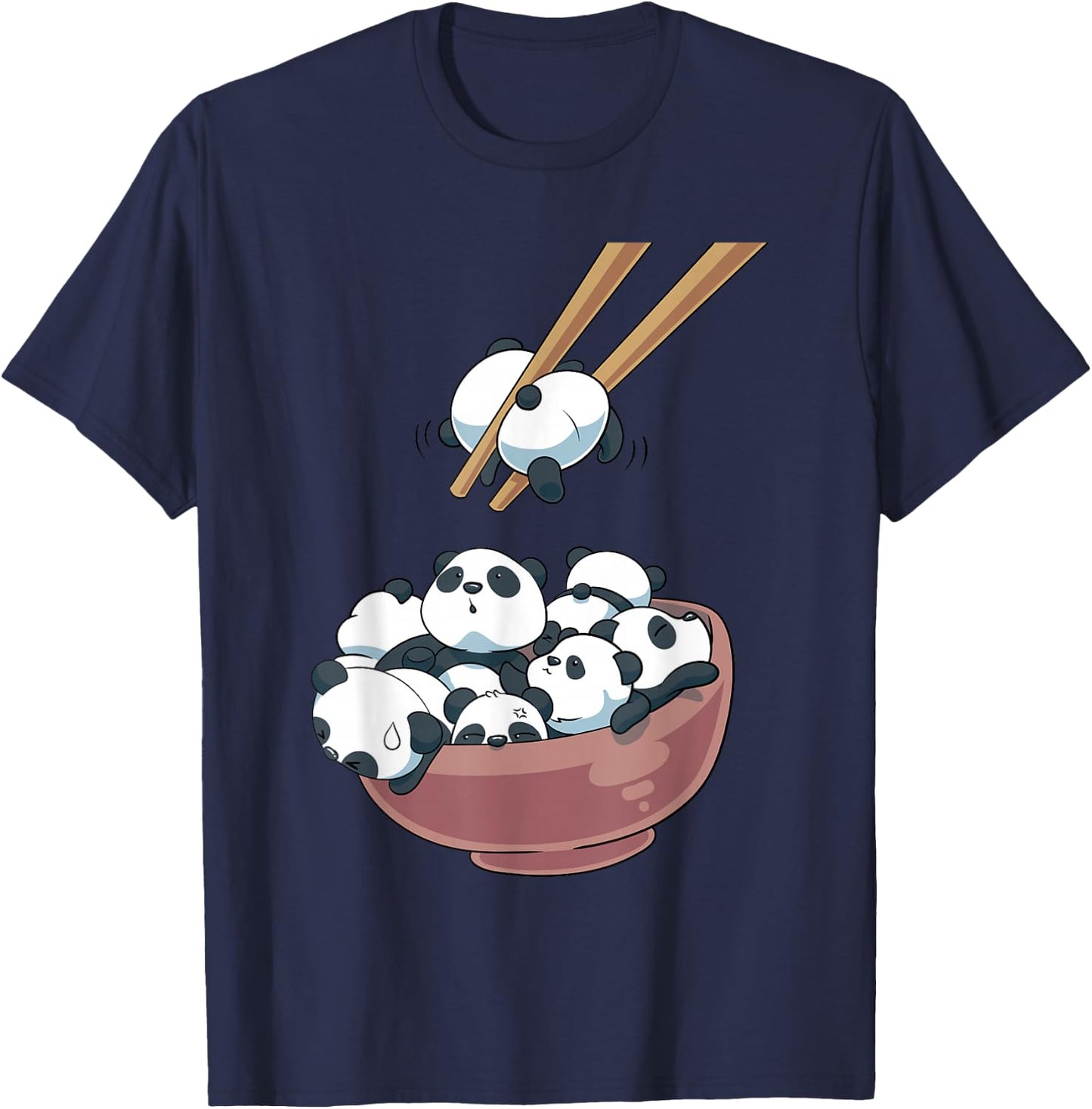 Japanese Panda Bears Ramen Noodle Bowl T-Shirt - T-Shirt | Navy