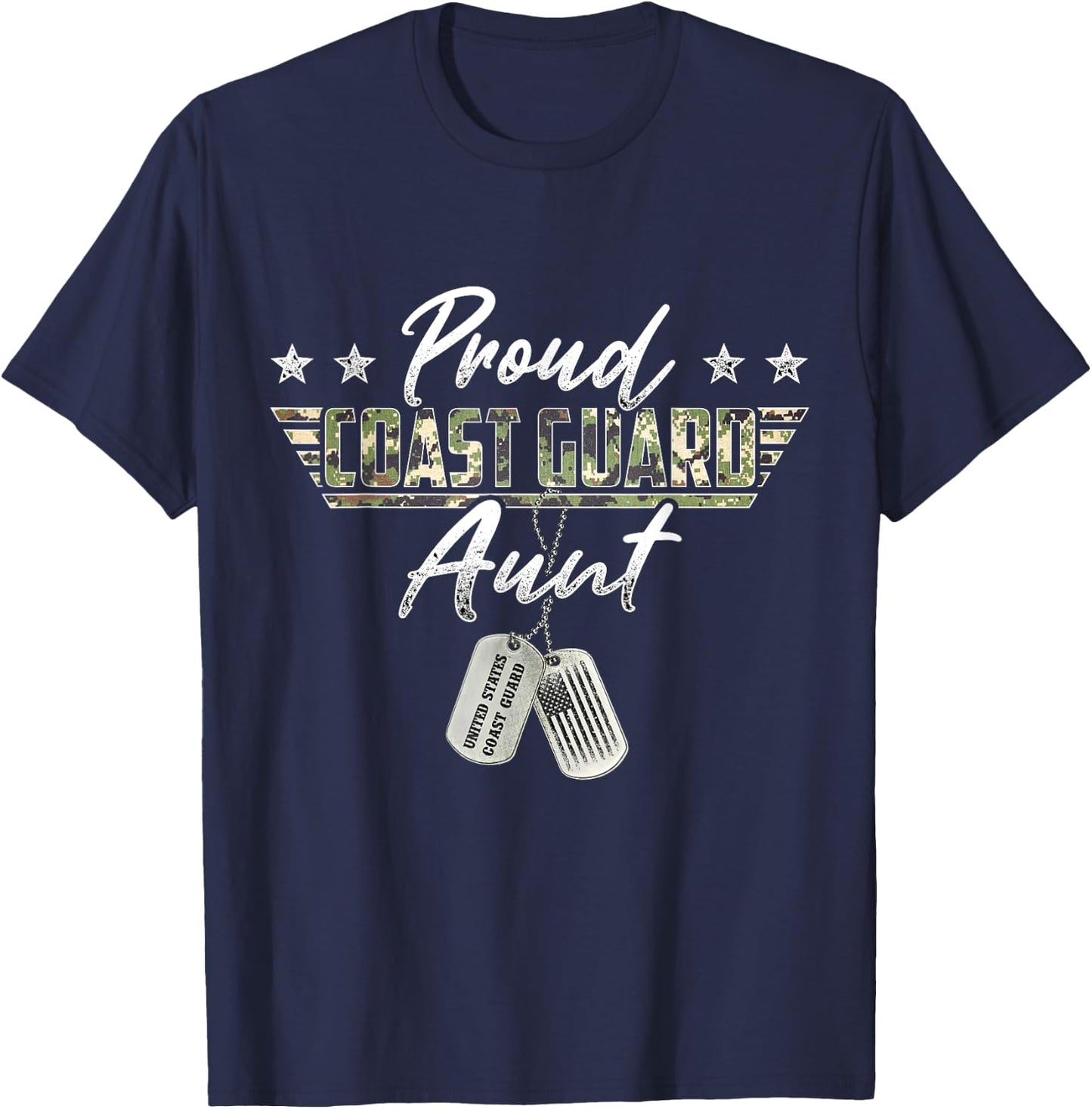 Proud Coast Guard Aunt American Military Gifts T-Shirt - T-Shirt | Navy
