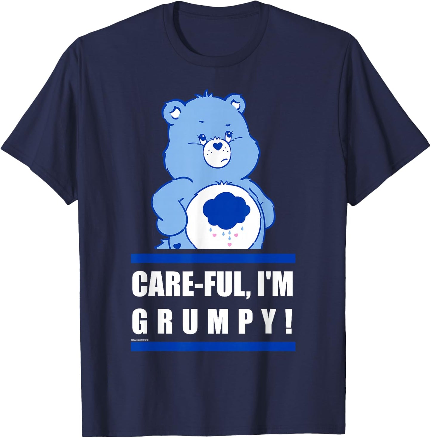 Care Bears Grumpy Bear Care-Ful I'm Grumpy Collegiate Text T-Shirt - T-Shirt | Navy