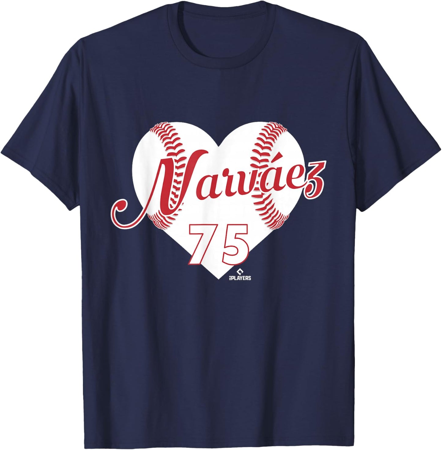 Baseball Heart Carlos Narvaez Boston Baseball MLBPA T-Shirt - T-Shirt | Navy