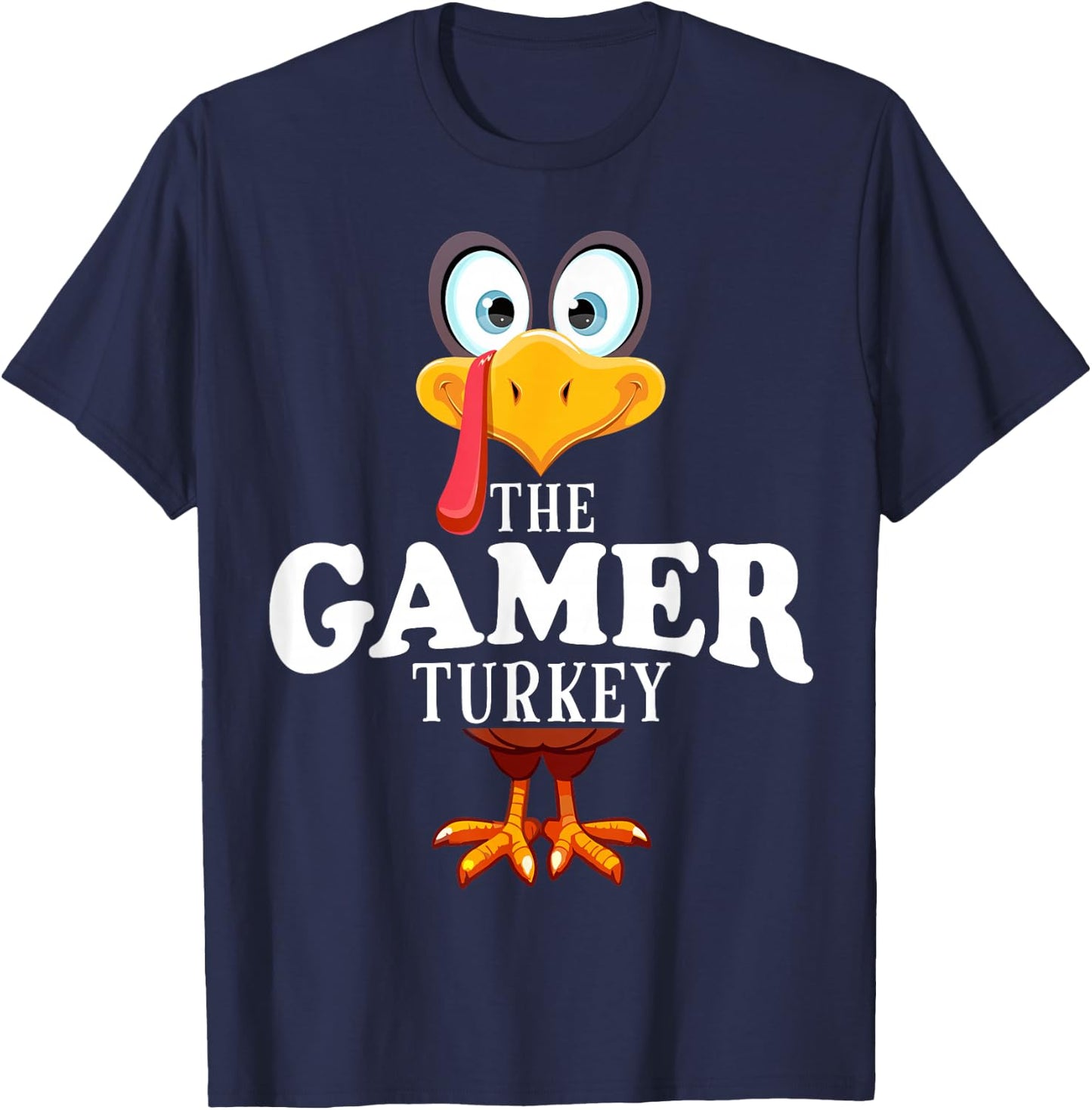 Thanksgiving The Gamer Turkey Pajama T-Shirt - T-Shirt | Navy