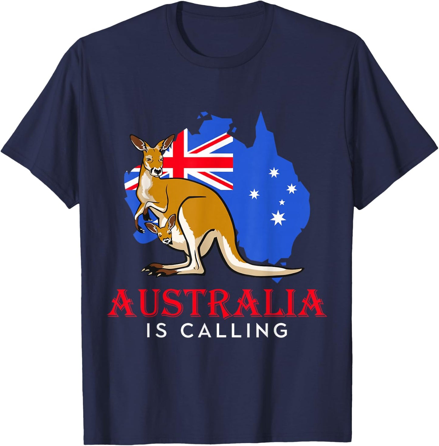 Australien ruft süße Känguru-Outback-Kängurus T-Shirt - T-Shirt | Navy