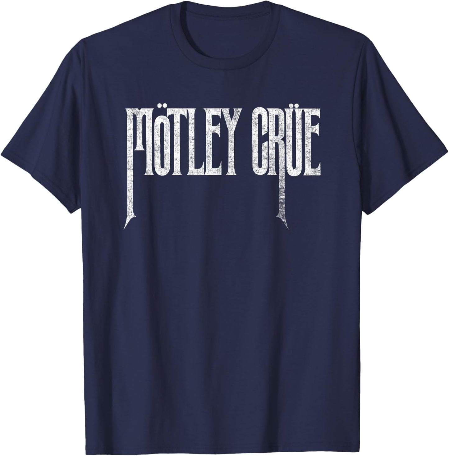 Mötley Crüe – Distressed Logo T-Shirt - T-Shirt | Navy