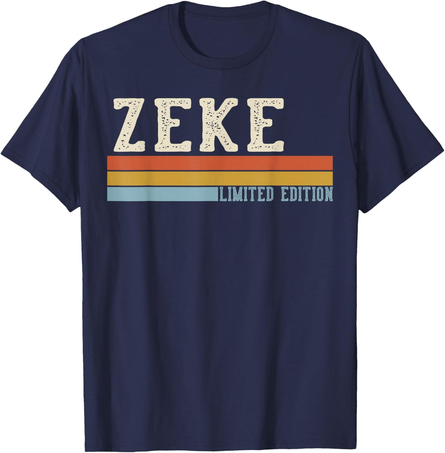 ZEKE Retro Vintage Men Kids Boys First Name T-Shirt - T-Shirt | Navy