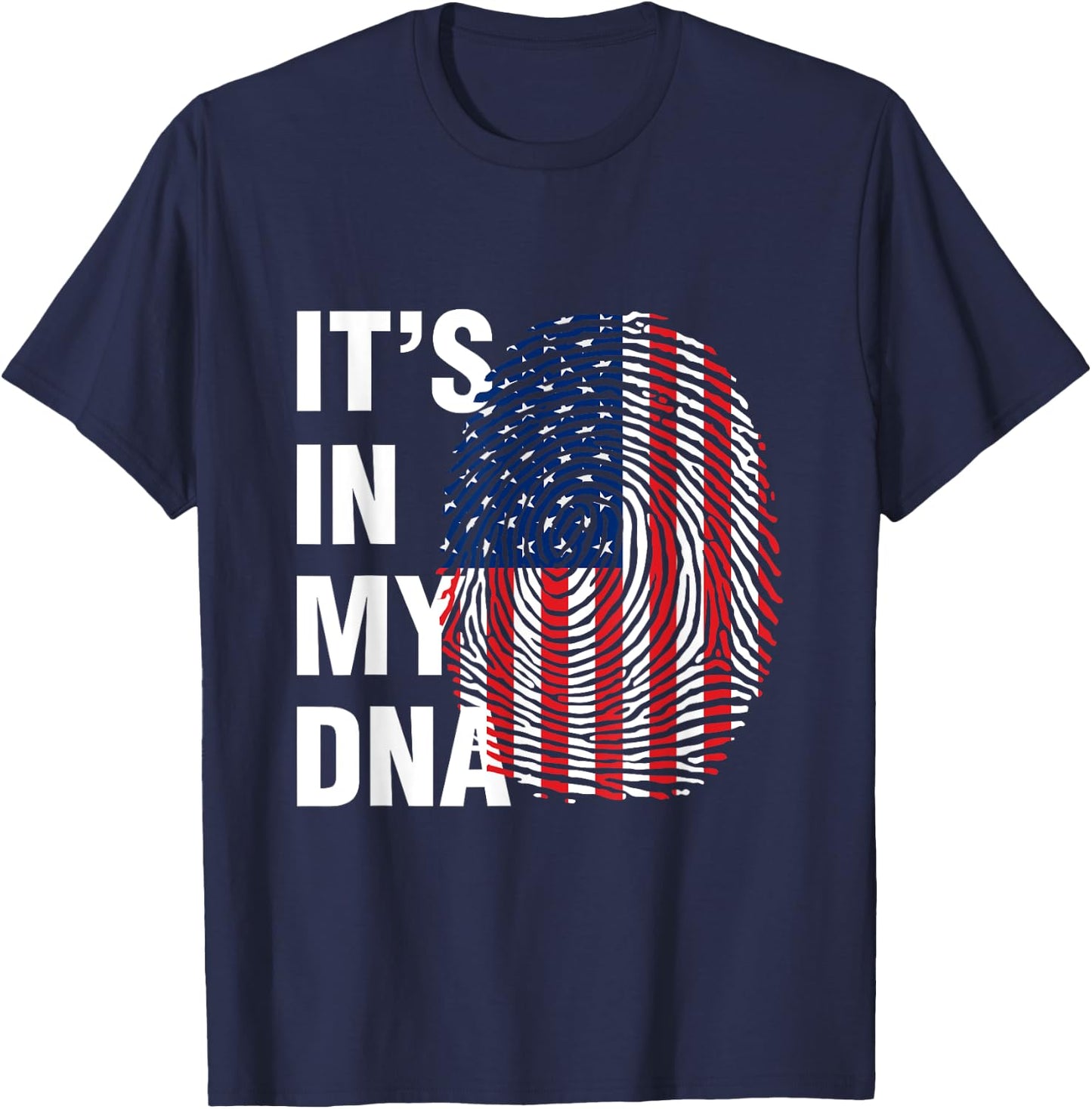 It's in My DNA USA - American Flag Fingerprints T-Shirt - T-Shirt | Navy