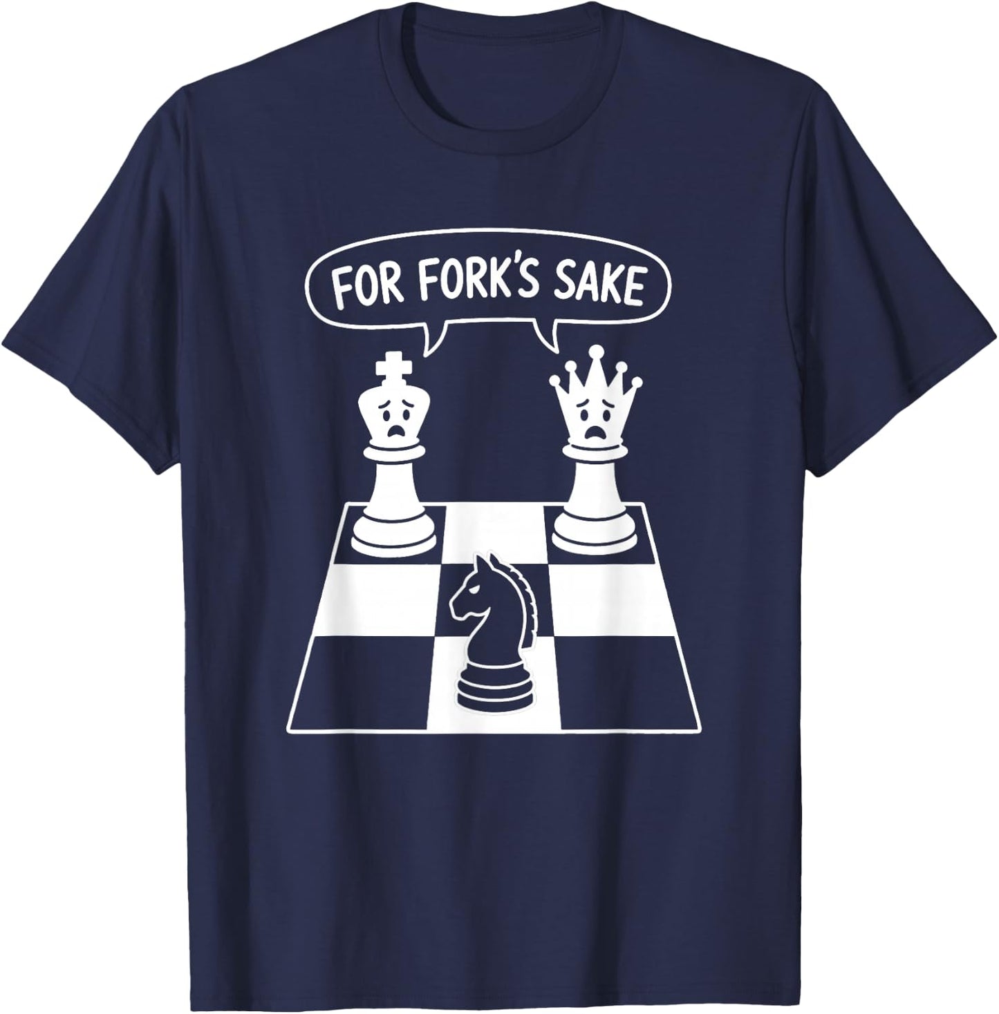 Chess Player Shirt Women Funny Chess Fork T-Shirt - T-Shirt | Navy