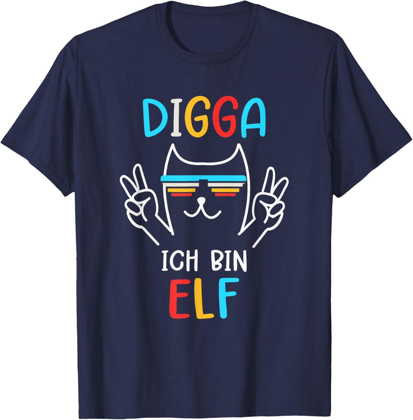 11 Jahre Geburtstag Junge Digga Ich Bin Elf T-Shirt - T-Shirt | Navy