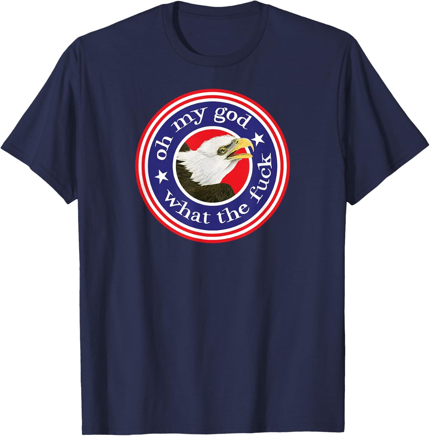 Threadless Effin' Birds Oh My God What The… Americana T-Shirt - T-Shirt | Navy