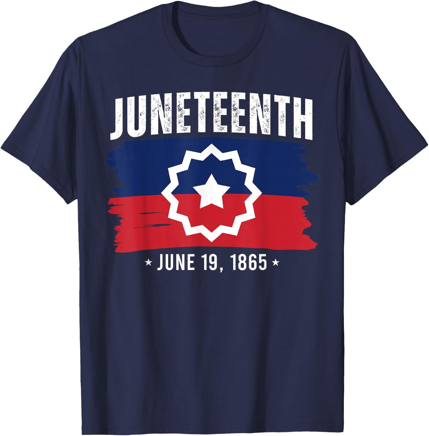 Red White Blue Juneteenth 1865 Meaning Black History Freedom T-Shirt - T-Shirt | Navy