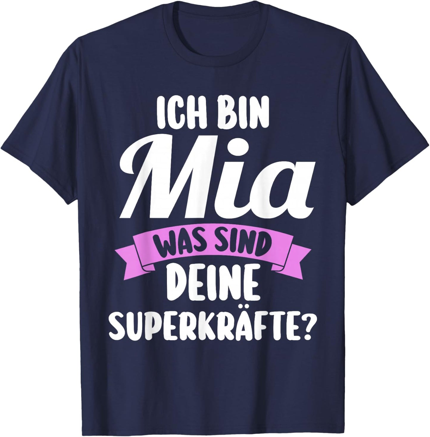 First Name Mia , black T-Shirt - T-Shirt | Navy