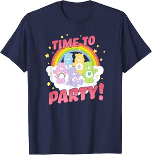 Care Bears Birthday Let's Party Vintage Rainbow Holiday Logo , gray T-Shirt - T-Shirt | Navy