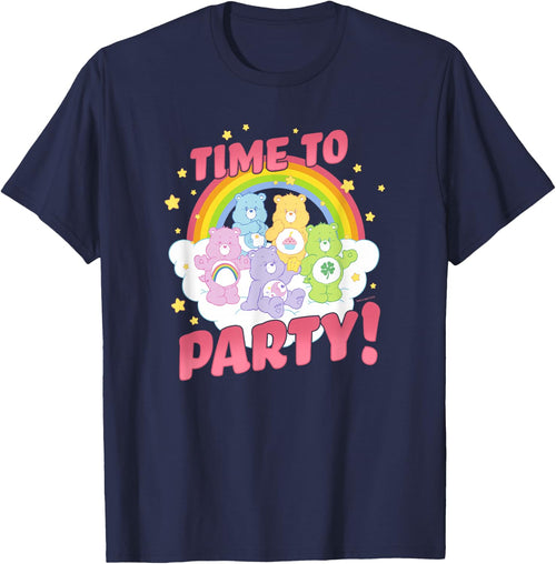 Care Bears Birthday Let's Party Vintage Rainbow Holiday Logo , gray