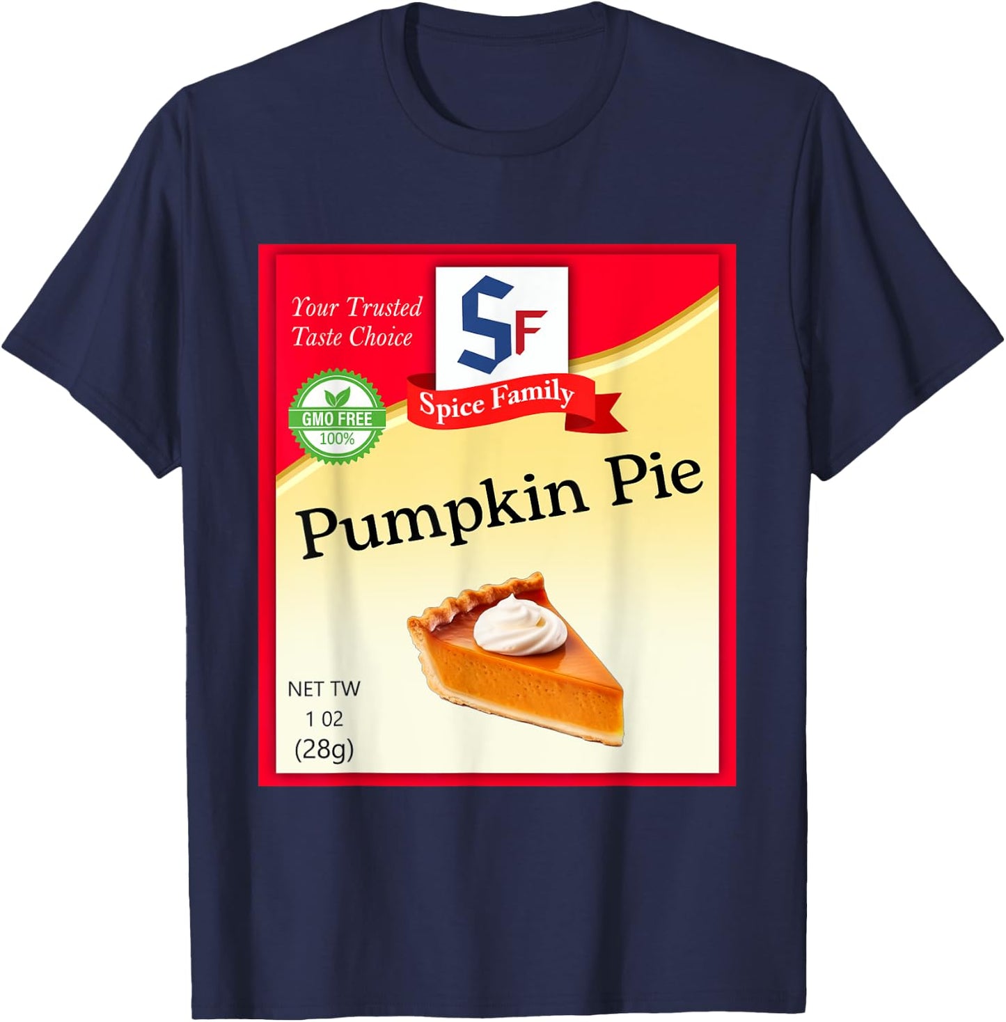 Pumpkin Pie Condiment Costume Holiday Spice Costumes T-Shirt - T-Shirt | Navy