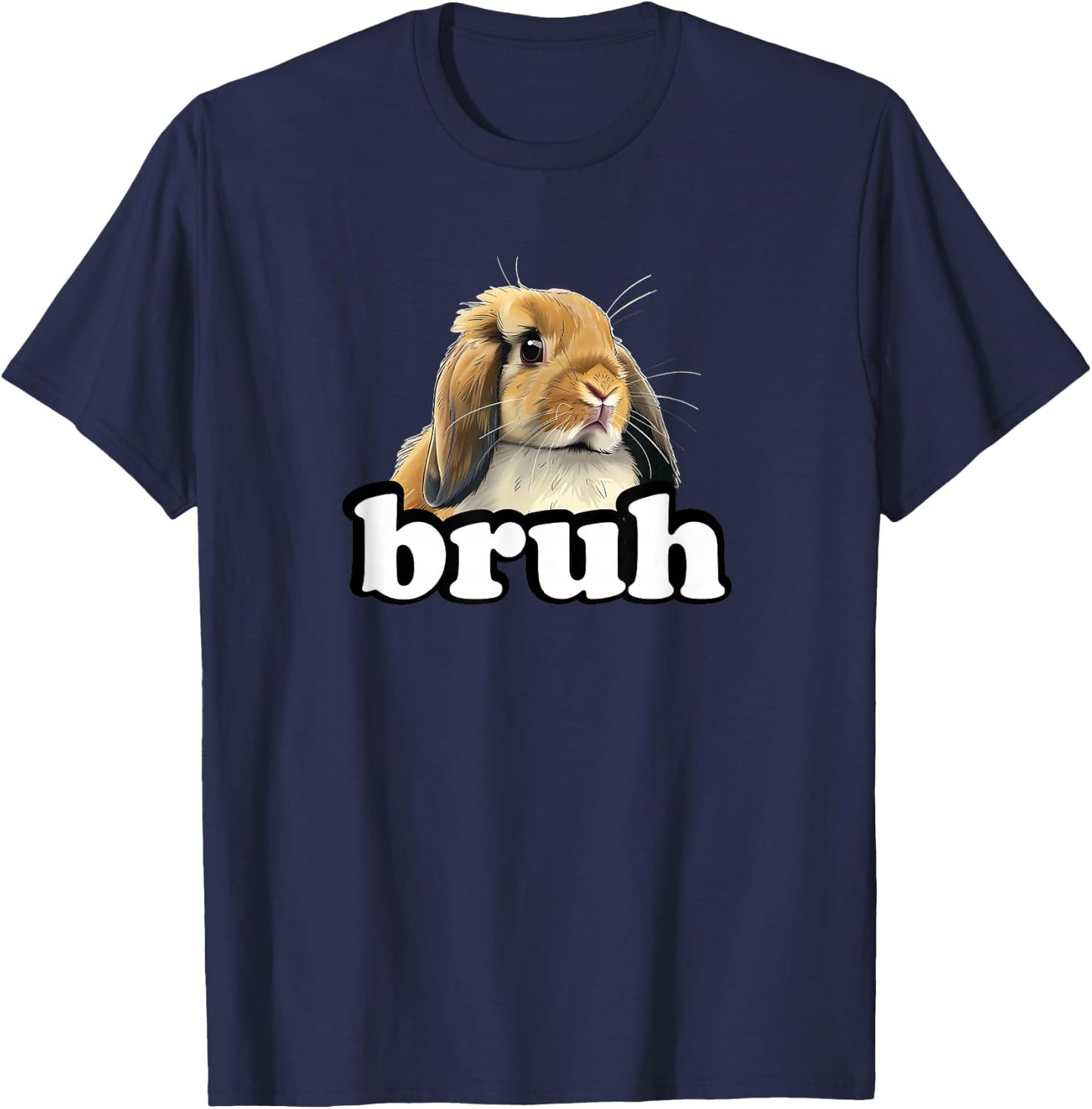 Kids Boys Girls Bruh Mini Holland Lop Bunny Rabbit Lover T-Shirt - T-Shirt | Navy