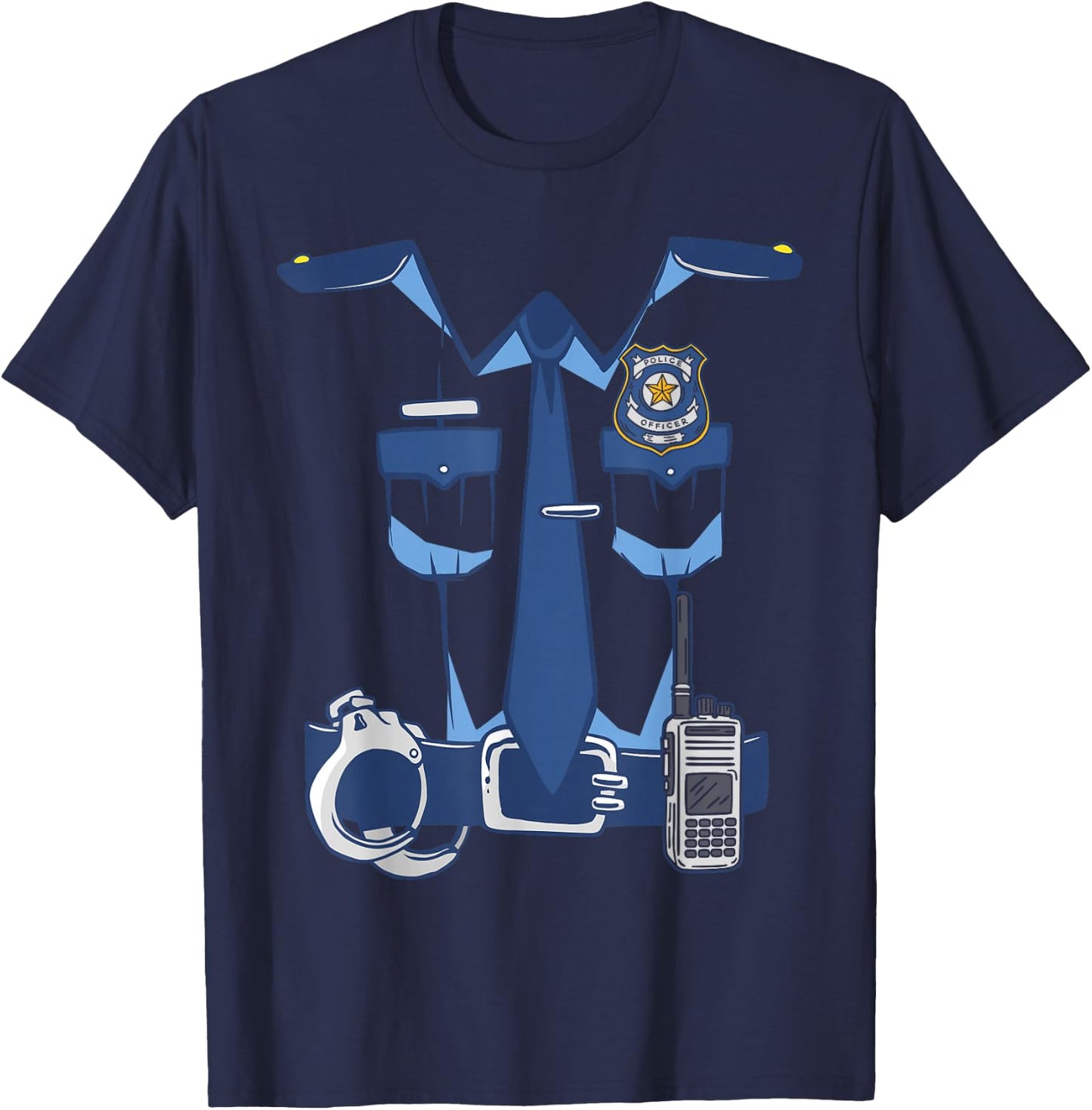 Police Officer Uniform Children's Carnival Handcuffs Police , black, s T-Shirt - T-Shirt | Navy