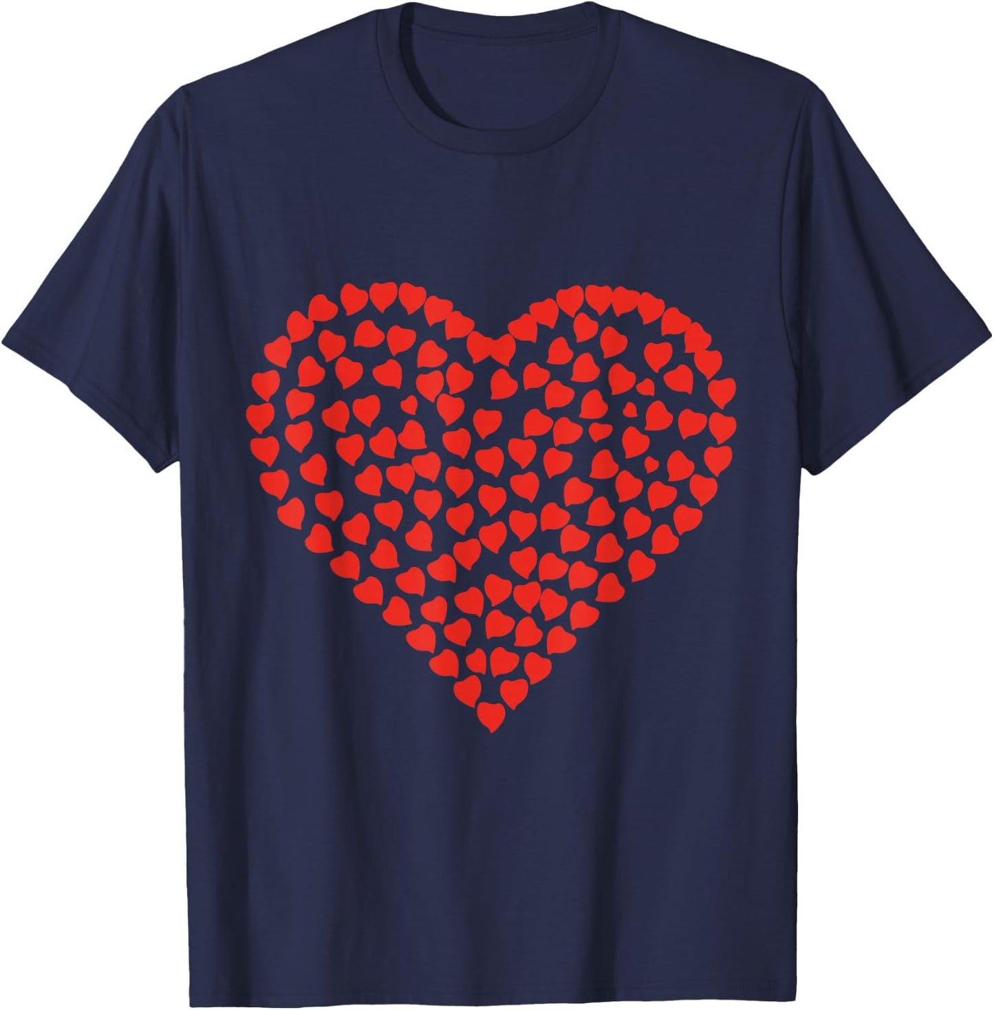 Red Heart Valentine's Day Women Girls T-Shirt - T-Shirt | Navy