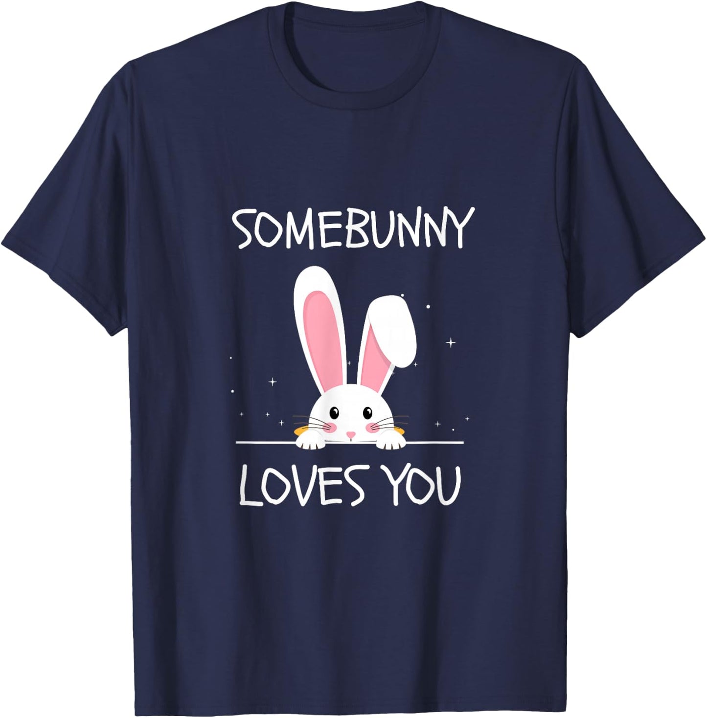 Somebunny Loves You Cute Bunny T-Shirt - T-Shirt | Navy