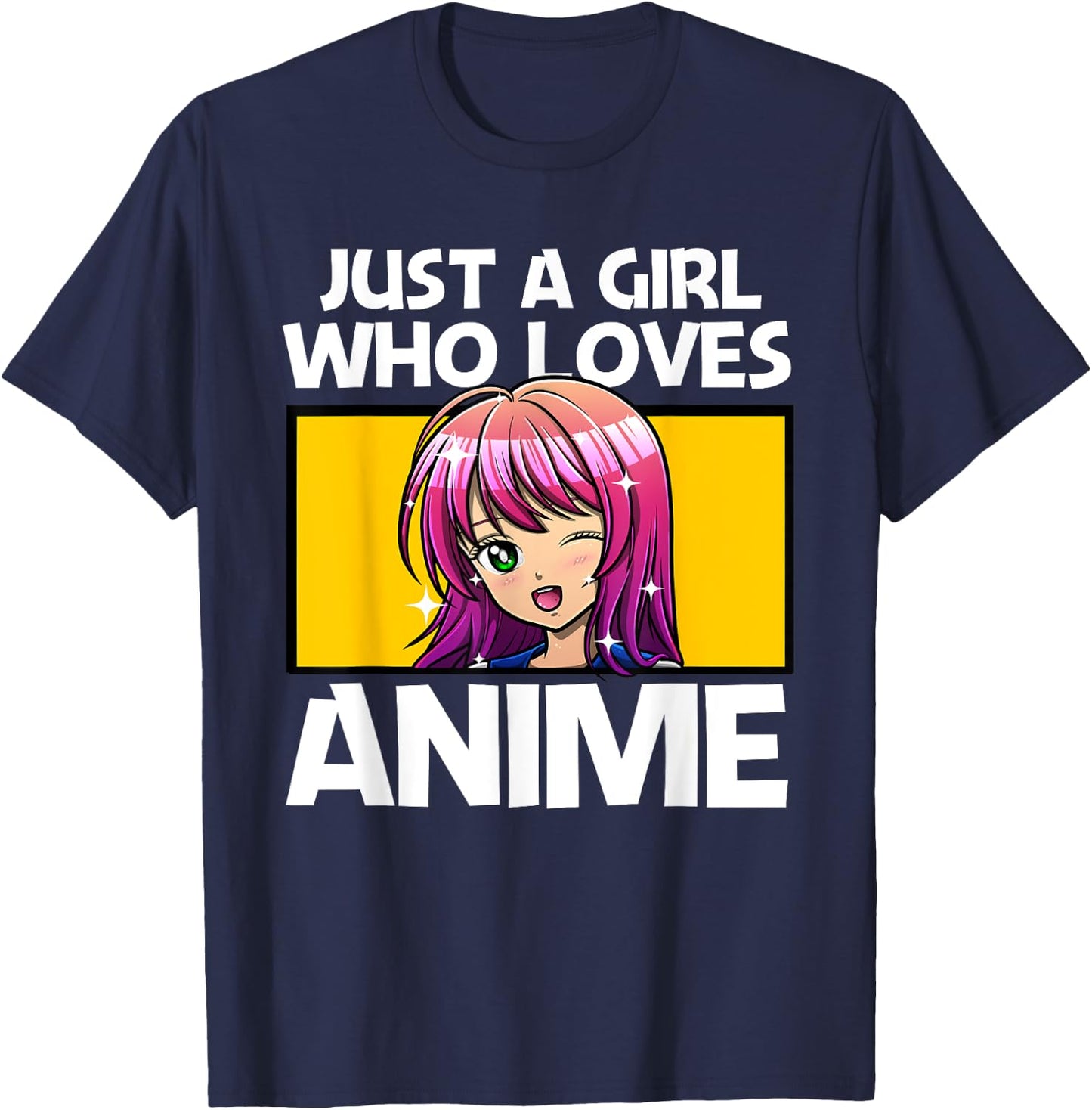 Anime Art Teen Girls Anime Merch Girl Anime Lovers T-Shirt - T-Shirt | Navy