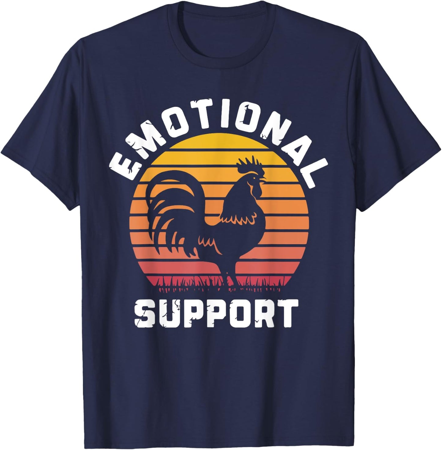 Cool Emotional Support Chicken, Emotional Support T-Shirt - T-Shirt | Navy