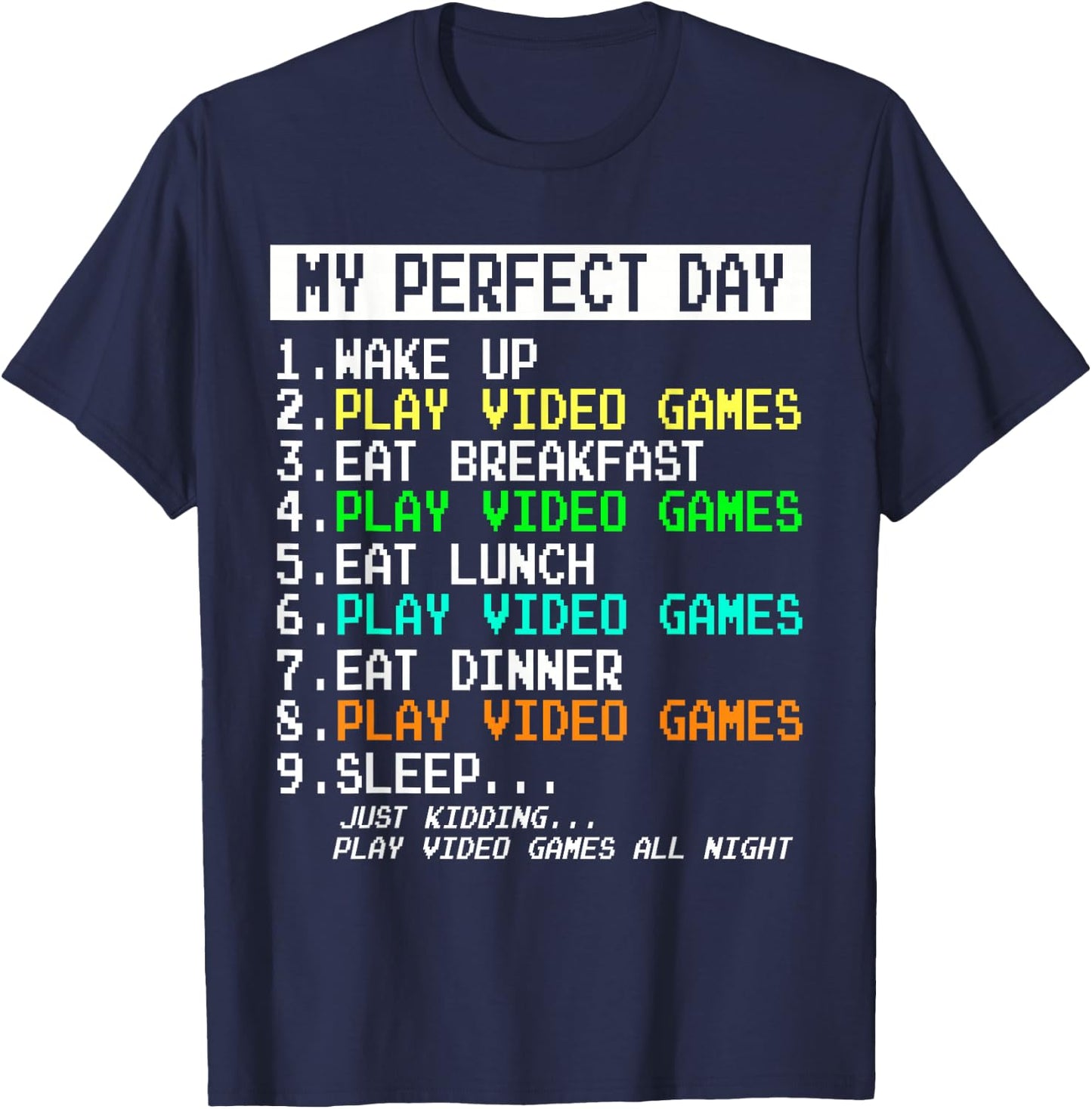 Gaming Apparel Video Game Gamer Gifts Men Boy Funny Humor T-Shirt - T-Shirt | Navy