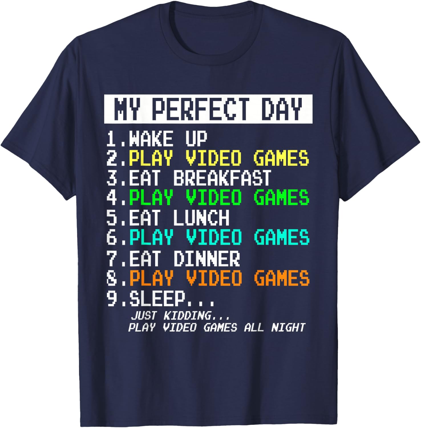 Gaming Apparel Video Game Gamer Gifts Men Boy Funny Humor T-Shirt - T-Shirt | Navy